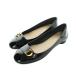  Christian Dior Christian Dior KDB838VNI плоская обувь туфли-лодочки Logo эмаль 37 23.5-24cm чёрный черный #GY11 /MQ
