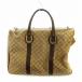  Gucci GUCCI Vintage сумка "Boston bag" большая сумка Logo GG парусина кожа чай Brown #GY04 /MQ #OH мужской женский 