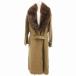  Kanebo шелк Kanebo Silk Vintage пальто мех кролика шелк шелк длинный длина 13 номер чай Brown /HO #GY09 женский 