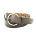 Aquascutum AQUASCUTUM ремень кожа вязаный серебряный металлические принадлежности чай Brown /AH16 женский 