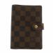  Louis Vuitton LOUIS VUITTON прекрасный товар Damier Agenda PM обложка для записной книжки 6 дыра PVC кожа общий рисунок чай Brown R20700 /XZ мужской женский 