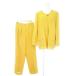 ko Rudy aCORDIER костюм выставить верх и низ жакет кардиган длинный рукав брюки слаксы конический шерсть 40 L желтый 