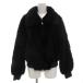  H бренд H BRAND Ram меховой блузон жакет S мех Zip выше телячья кожа кожа чёрный черный /GV #GY30 женский 