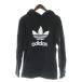  Adidas adidas Parker тянуть over XL чёрный черный длинный рукав Logo принт кенгуру карман /KW #GY99 мужской 