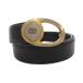  Gucci GUCCI кожаный ремень GG Mark пряжка золотой цвет Gold цвет чёрный черный /UO #GY12 мужской 