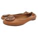 Tory Burch TORY BURCHbare-e обувь Flat кожа Logo plate 23cm чай Brown /GV #GY женский 