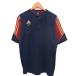  Adidas adidas Professional внутренний стандартный товар спорт одежда бейсбол футболка cut and sewn застежка с планкой Logo .? короткий рукав 2XO темно-синий красный 