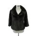  Juicy Couture JUICY COUTURE искусственный мех пальто 4 чёрный черный открытый цвет короткий /YS19 #GY99 женский 