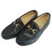  Gucci GUCCI Vintage шланг bit Loafer туфли без застежки кожа обувь кожа Gold металлические принадлежности 7 24cm чёрный черный 100 0255 /XZ #GY50