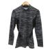  Nike NIKE PRO COMBAT внутренний рубашка спорт одежда длинный рукав с высоким воротником XL чёрный черный дымчатый голубой /JS мужской 