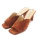  fabio rusko-niFABIO RUSCONI STEVE mules sandals square tuV slit suede leather 37 23.5cm 24.0cm tea Brown 