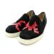  Christian Louboutin Christian louboutin замша LOVE туфли без застежки mok обувь 35 22.0cm чёрный черный красный красный /MF #OS