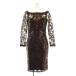 tadasi шоу jiTADASHI SHOJI off плечо гонки платье chu-ru украшен блестками 2 черный Brown /CX #OS женский 
