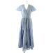  Мали - MARIHAmado moa zeru. платье одноцветный длинный короткий рукав 36 sax голубой /DO #OS #SH женский 
