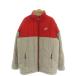  Nike NIKE с хлопком жакет Logo вышивка Zip выше воротник-стойка L красный серый /MY #OS мужской 