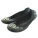 Tory Burch TORY BURCH балетки Flat двойной T Logo plate кожа 8M чёрный черный /SS #OS женский 