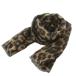  не использовался товар se The nnSEZANE шерсть Leopard рисунок палантин бахрома чай Brown чёрный черный /MI #OS женский 