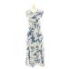  low Len Ralph Lauren pa-m фреон do принт стрейч джерси - платье One-piece длинный безрукавка XS голубой белый /DO