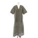  Spick &amp; Span Spick&amp;Span 26SS пуховка рукав футбол платье длинный . минут рукав полоса F серый белый /DO #OS женский 