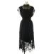  Lilly Brown Lily Brown 24SS гонки отделка платье One-piece French рукав длинный sia-0 черный /DO #OS женский 