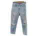  красный карта RED CARD Denim брюки джинсы лодыжка длина тонкий повреждение обработка 23 бледно-голубой голубой /YS1 женский 