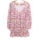  Jill bai Jill Stuart туника cut and sewn flair длинный рукав V шея цветочный принт многоцветный FR свет бежевый розовый /FF17 женский 