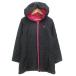  Puma PUMA стеганная куртка длинный длина двойной Zip с капюшоном . Logo .? M чёрный черный розовый /FF2 женский 