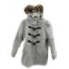  Moussy moussy полупальто "даффл коут" средний длина мех с капюшоном . обратная сторона боа Zip выше шерсть 1 серый /YS5 женский 