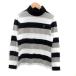  Munsingwear одежда MUNSINGWEAR Golf одежда cut and sewn с высоким воротником длинный рукав окантовка рисунок Logo вышивка M чёрный черный "теплый" белый женский 