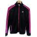  Adidas adidas спорт одежда джерси жакет средний длина воротник-стойка s Lee полоса Logo S чёрный черный розовый 