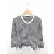  azur bai Moussy AZUL by moussy вязаный свитер V шея общий рисунок хлопок хлопок длинный рукав XS серый черный пепел чёрный /TT7 мужской 