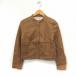  Inter planet INTERPLANET jacket fake leather outer Zip up pocket 2 Brown /ST23 lady's 