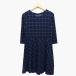N.Natural Beauty Basic N. Natural Beauty Basic One-piece колени длина 7 минут рукав круглый вырез хлопок . в клетку M темно-синий /HT7 женский 