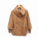  Sly SLY пальто внешний большой цвет Short шерсть . ребра tuck одноцветный 1 чай Brown /NT6 женский 