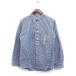  не использовался товар Muji Ryohin хорошая вещь план с биркой кнопка down рубашка с длинным рукавом в клетку хлопок хлопок M темный темно-синий темно-синий /FT42 мужской 