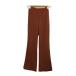 american Hori kAMERICAN HOLIC брюки flair длинный талия резина cut and sewn одноцветный XS чай orange Brown женский 