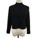  Zara KNIT ансамбль вязаный кардиган V шея USA M свитер тянуть over с высоким воротником biju- длинный рукав USA L чёрный черный 