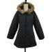  Puma PUMA пальто с хлопком стеганое полотно средний Zip выше капот искусственный мех вышивка Logo длинный рукав L чёрный черный женский 
