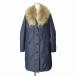  Christian oja-ruCHRISTIAN AUJARD пальто с хлопком длинный мех енота 11 темно-синий женский 