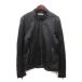 Give a sense of fullment leather jacket Ram sheepskin total lining 38 black black /YI lady's 