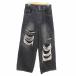 CHOIZE official широкий брюки Denim повреждение обработка S чёрный черный /YK *RY мужской 