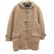  East Boy EAST BOY полупальто "даффл коут" твид общий подкладка капот "в елочку" рисунок шерсть L бежевый /YK мужской 