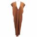 rofloaf One-piece длинный V шея French рукав ONE чай Brown /YK женский 