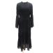  Kei Be efKBF Urban Research One-piece maxi длинный плиссировать лента длинный рукав ONE чёрный черный /AU женский 