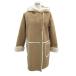  Nice Claup NICE CLAUP искусственный мутон пальто длинный длина F Camel с капюшоном . трубчатая обводка /MA1 #GY58 женский 
