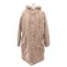  No-brand прекрасный товар Mod's Coat искусственный мех имеется капот талия draw -тактный кольцо M бежевый /YJ #GY60 женский 