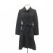  Courreges courreges пальто с отложным воротником длинный длина 38 M чёрный лента ремень есть /SY35 #GY61 женский 