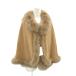  не использовался товар Image iMAGE пальто пончо средний длина L чай цвет мех лисы /HO12 #GY59 женский 