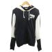  Puma PUMA Parker тренировочный длинный рукав Zip выше Logo принт L чёрный черный белый белый /XZ #ECD001 мужской 