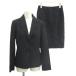  Indivi INDIVI формальный шерсть жакет 38 юбка 36 чёрный черный выполненный в строгом стиле цвет длинный рукав узкая юбка /NP #ECC002
